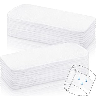 Tondiamo 20 Pieces Dog Diaper Pads Washable Reusable Replaceable Diapers Liner Pads for Small Medium Dog Male Medium White