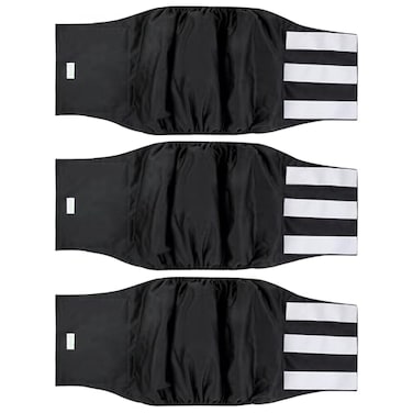 wegreeco Wegreeco Washable Male Dog Belly Wrap Pack of 3 Black Black Black XLarge