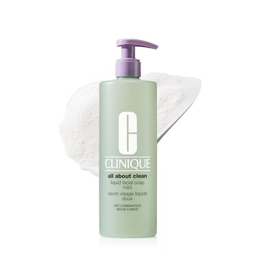 Clinique All About Clean Liquid Facial Soap Mild Gentle Face Cleanser For Dry Combination Skin Type 2 Face Wash Step 1 in 3Step Skin Care Routine 135 Fl Oz