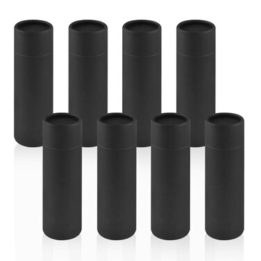 Mirrline 8 Pcs 60g2oz Paperboard Lip Balm Tubes Refillable Cardboard Tubes Solid Empty Chapstick Container for Cosmetic Samples Deodorant Black