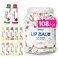 Dmsky DMSKY Lip Balm Bulk 108 Pack Lip Balm Hydrating with Vitamin E and Coconut Oil 12 Flavors Lip Moisturizer Treatment Party Favors Bulk Gift