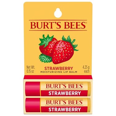 Burt's Bees Burts Bees Lip Balm Strawberry Lip Moisturizer With Responsibly Sourced Beeswax TintFree Natural Origin Conditioning Treatment 2 Tubes 015 oz