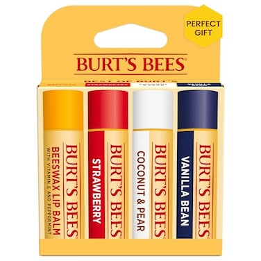 Burt's Bees Burts Bees Lip Balm Beeswax Strawberry Coconut and Pear and Vanilla Bean Pack With Responsibly Sourced Beeswax TintFree Natural Lip Treatment 4 Tubes 015 oz