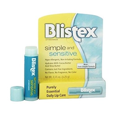 Blistex Simple Sensitive Lip Moisturizer 015 oz Pack of 4