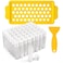LotFancy Lip Balm Tubes Kit with Filling Tray Spatula 50 Pcs 55ml 316 oz Clear Empty Lip Balm Containers with White Caps BPAFree LeakResistant