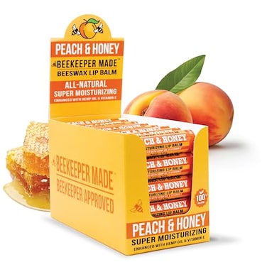 Beekeeper Made Beeswax Bulk Lip Balm 40 Count For Men Women and Children Great for Gifts Showers More Peach