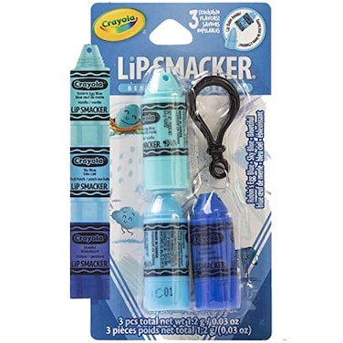 Lip Smacker Crayola Crayon Stackable Flavored Clear Lip Balm Blue Moisturizing Soothing