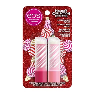 eos Holiday Lip Balm Sticks Peppermint Twist Candy Cane Swirl LimitedEdition Skincare Stocking Stuffers 014 oz 2Pack