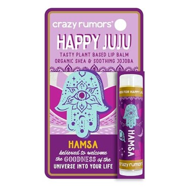 Crazy Rumors Happy Juju All Natural PlantBased Lip Balm with Organic Shea Jojoba 1 Pack Hamsa