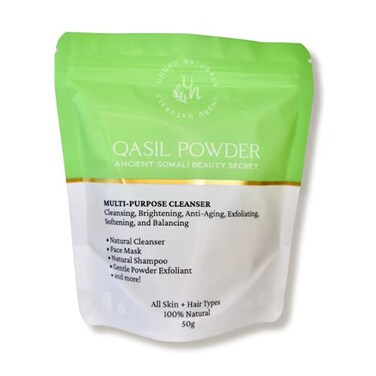 Uhuru Naturals Qasil Powder 50 Grams Ancient Somali Beauty Secret Gentle Deep Cleansing Facial Mask for Beautiful Glowing Skin Reduces Dark Marks and Scars Brightens Detoxifies