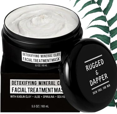RUGGED & RUGGED DAPPER Premium Face Mask for Men Deep Pore Cleansing Treatment with Kaolin Clay 55 Oz
