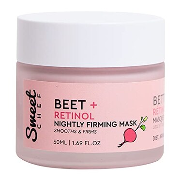 Sweet Chef Beet Retinol Nightly Firming Mask Beet Root Extract Smoothing Retinol Night Cream Mask Vegan Overnight Face Mask with Squalane Hyaluronic Acid 50ml 169 fl oz