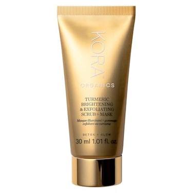 KORA Organics Turmeric Brightening Exfoliating Mask MultiUse Facial Scrub Polish Illuminate Exfoliating Face Mask Cruelty Free 101 fl oz Face Scrub