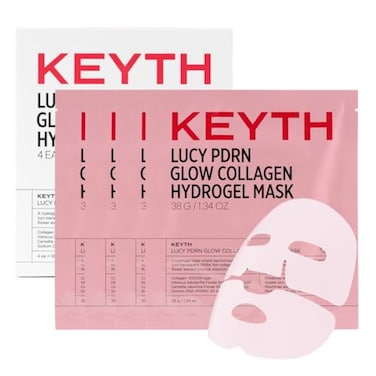 KEYTH LUCY PDRN GLOW COLLAGEN HYDROGEL MASK 4EA X 38G 134 OZ Skin Elasticity Enhancement Vitality Boosting Nourishment Soothing Deep Hydration