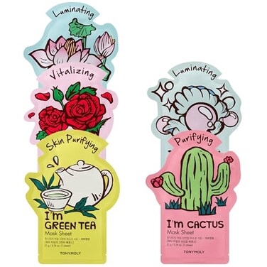 TONYMOLY Im Sheet Mask Gift Set Korean Face Mask Variety Pack with Hydrating Vitamin Infused Essences 5 Pack