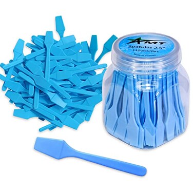 AMT 110 PCS Cosmetic Spatula 25 Make Up Disposable Plastic Spatula Facial Cream Mask Scoop Skin Care Plastic Spoon for Mixing Sampling 110 PCS
