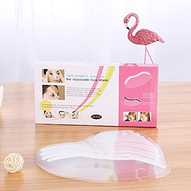 LWBTOSEE 50pcs Permanent Makeup Shower Face Shields Visors Disposable Face Shields Masks for Hairspray Salon Supplies Shower Face Shields and Eyelash Extensions Eye Eyelid Surgery Aftercare