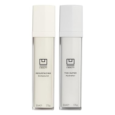 U Beauty The Duo Resurfacing Compound SUPER Hydrator Set Vitamin C E Retinol Hyaluronic Acid Moisturizing Face Serum Duo for Smooth Hydrated and Softer Skin Set of 2 17 fl oz
