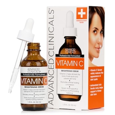 Advanced Clinicals Brightening Vitamin C Serum For Face With Glycolic Acid Lactic Acid Vitamin C Eye Serum Face Moisturizer For Improving Look Of Dark Spots Uneven Complexion 175 Fl Oz