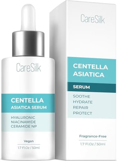 CARESILK Centella Asiatica Face Serum Natural Calming Protecting Moisturizer with Pure Centella Extract Niacinamide Hyaluronic Acid Serum for Face