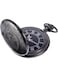 Hicarer Mens Quartz Pocket Watch with Black Dial and Chain Black Quartz Movement