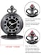 Hicarer Mens Quartz Pocket Watch with Black Dial and Chain Black Quartz Movement