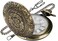Realpoo Bronze Large Decorative Flower Pattern Pocket Watch White Roman Numeral Scale Quartz Pocket Watches for Men with Chain