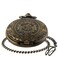 Realpoo Bronze Large Decorative Flower Pattern Pocket Watch White Roman Numeral Scale Quartz Pocket Watches for Men with Chain