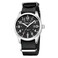 GOLDEN HOUR Mens Nylon SlipThru Strap Watch with Military Time Easy Read Dial Glowing Hands in Silver Black