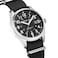 GOLDEN HOUR Mens Nylon SlipThru Strap Watch with Military Time Easy Read Dial Glowing Hands in Silver Black