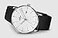 JUNGHANS Mens Form A Matte Silver Dial Black Leather Strap Automatic Watch 027473000