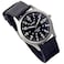 Lancardo Simplicity Analog Quartz Watch with Woven Nylon Band Luminous Hand Military Time 24H Black for Men