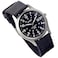 Lancardo Simplicity Analog Quartz Watch with Woven Nylon Band Luminous Hand Military Time 24H Black for Men