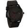 LsvtrUS Popular LowKey Mens Quartz Wristwatch Minimalist Connotation Leather Watch Black