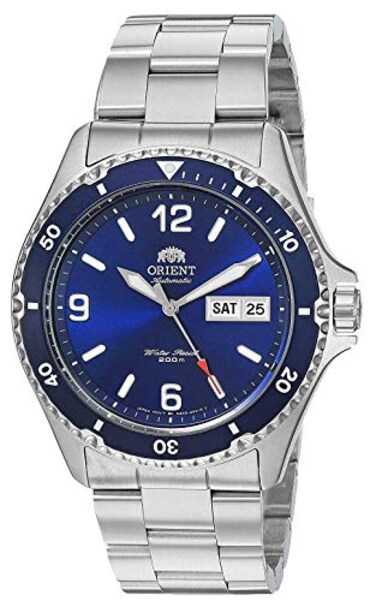 Orient Mens Mako II Japanese Automatic Sport Watch with Stainless Steel Strap Silver 203 Model FAA02002D