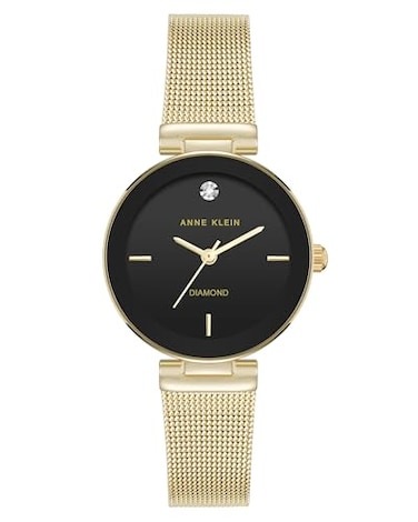 Anne Klein Womens Genuine Diamond Dial Mesh Bracelet Watch