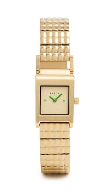 Breda Revel Gold and Gold and Metal Bracelet Watch 18MM