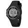 GOLDEN HOUR Waterproof Sport Womens Digital Chronograph Silicone Strap Watch in Black Case