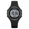 GOLDEN HOUR Waterproof Sport Womens Digital Chronograph Silicone Strap Watch in Black Case