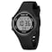 GOLDEN HOUR Waterproof Sport Womens Digital Chronograph Silicone Strap Watch in Black Case