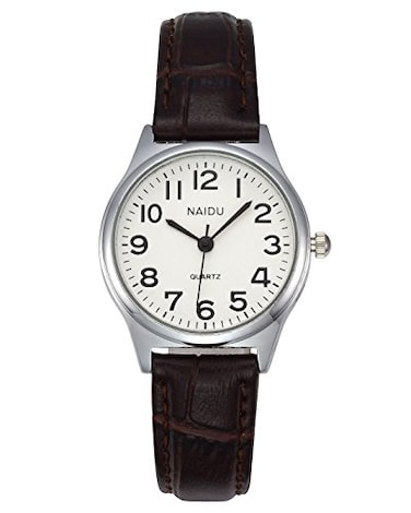 MANIFO Womens Classical Arabic Numerals Analog Quartz Wrist Watch 3 ATM Water Resistant Coffee
