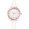 NUOVO Womens Rose Gold Diamond Casual Watch Leather Strap Analog Display Waterproof