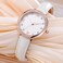 NUOVO Womens Rose Gold Diamond Casual Watch Leather Strap Analog Display Waterproof