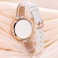 NUOVO Womens Rose Gold Diamond Casual Watch Leather Strap Analog Display Waterproof