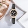 NUOVO Womens Rose Gold Watch with Diamonds Arabic Numerals Waterproof Casual Style with Crystal Accented Leather Strap Analog Display