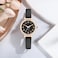 NUOVO Womens Rose Gold Watch with Diamonds Arabic Numerals Waterproof Casual Style with Crystal Accented Leather Strap Analog Display