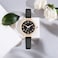 NUOVO Womens Rose Gold Watch with Diamonds Arabic Numerals Waterproof Casual Style with Crystal Accented Leather Strap Analog Display