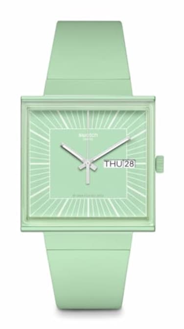 Swatch Square Bioceramic Unisex Watch Casual Bioceramic Green Quartz Waterproof What IfMint