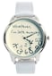 Vavna Whatever Im late anyway Print Leather Women Men Silver Quartz Watch White