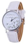 Vavna Whatever Im late anyway Print Leather Women Men Silver Quartz Watch White